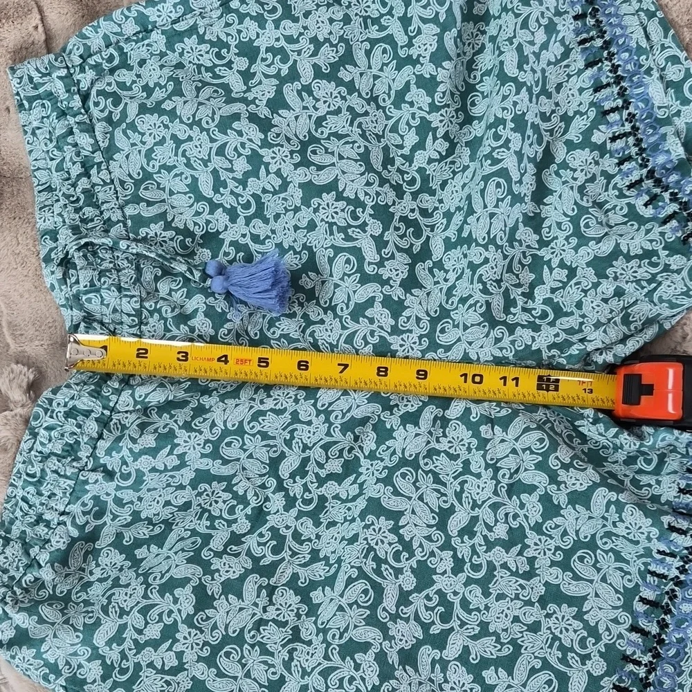 J. Jill Love LinenTeal Floral High Waist Shorts M - Picture 8 of 8